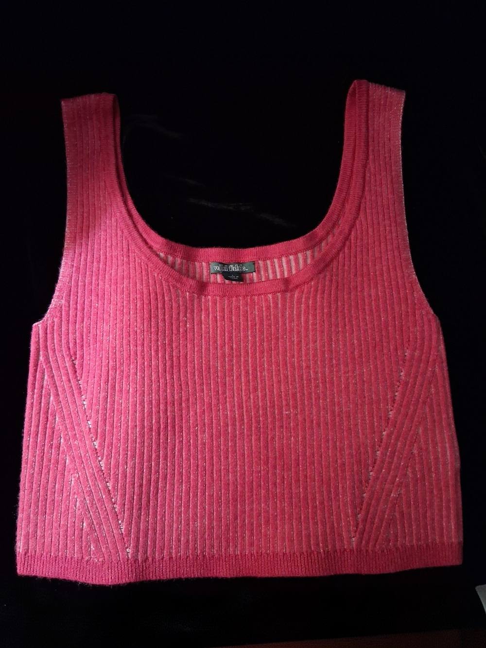 Wild Fable Pink Ribbed Scoop Neck Cropped Tank Top